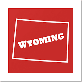 Wyoming Outline Text Posters and Art